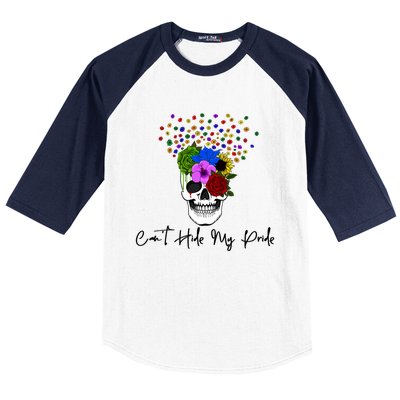 Cant Hide My Pride Skull Funny Lgbt Gift Baseball Sleeve Shirt