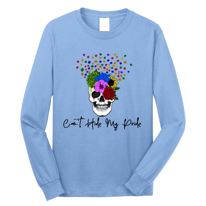 Cant Hide My Pride Skull Funny Lgbt Gift Long Sleeve Shirt