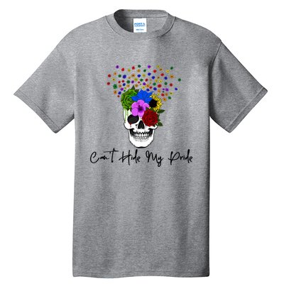 Cant Hide My Pride Skull Funny Lgbt Gift Tall T-Shirt