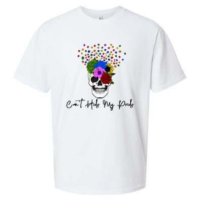 Cant Hide My Pride Skull Funny Lgbt Gift Sueded Cloud Jersey T-Shirt