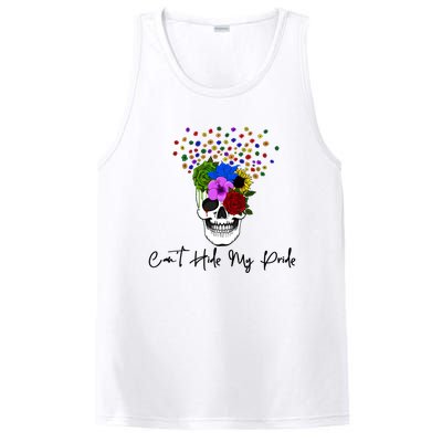 Cant Hide My Pride Skull Funny Lgbt Gift PosiCharge Competitor Tank