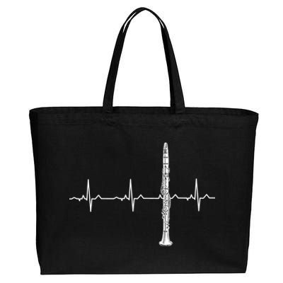 Clarinet Heartbeagift Meaningful Gift Best Funny Clarinet Player Gift Cotton Canvas Jumbo Tote