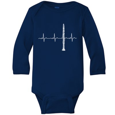 Clarinet Heartbeagift Meaningful Gift Best Funny Clarinet Player Gift Baby Long Sleeve Bodysuit