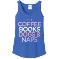 Colored Hearts Mom Funny Coffee Books Dogs And Naps Cool Gift Ladies Essential Tank