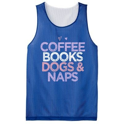 Colored Hearts Mom Funny Coffee Books Dogs And Naps Cool Gift Mesh Reversible Basketball Jersey Tank