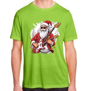 Christmas Heavy Metal Rock And Roll Electric Guitar Xmas Santa Gift Adult ChromaSoft Performance T-Shirt