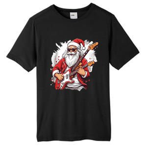 Christmas Heavy Metal Rock And Roll Electric Guitar Xmas Santa Gift Tall Fusion ChromaSoft Performance T-Shirt