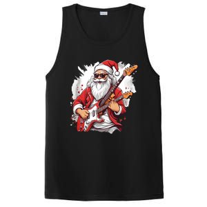 Christmas Heavy Metal Rock And Roll Electric Guitar Xmas Santa Gift PosiCharge Competitor Tank