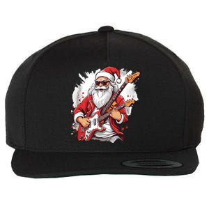 Christmas Heavy Metal Rock And Roll Electric Guitar Xmas Santa Gift Wool Snapback Cap