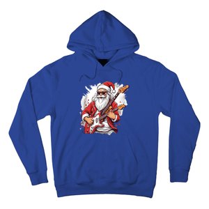 Christmas Heavy Metal Rock And Roll Electric Guitar Xmas Santa Gift Hoodie