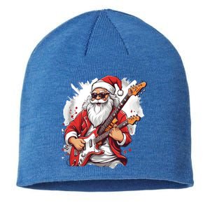 Christmas Heavy Metal Rock And Roll Electric Guitar Xmas Santa Gift Sustainable Beanie