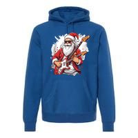 Christmas Heavy Metal Rock And Roll Electric Guitar Xmas Santa Gift Premium Hoodie