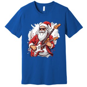 Christmas Heavy Metal Rock And Roll Electric Guitar Xmas Santa Gift Premium T-Shirt