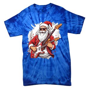 Christmas Heavy Metal Rock And Roll Electric Guitar Xmas Santa Gift Tie-Dye T-Shirt