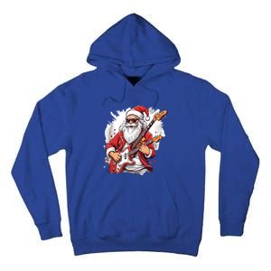 Christmas Heavy Metal Rock And Roll Electric Guitar Xmas Santa Gift Tall Hoodie