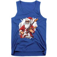 Christmas Heavy Metal Rock And Roll Electric Guitar Xmas Santa Gift Tank Top