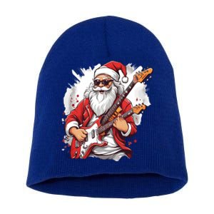 Christmas Heavy Metal Rock And Roll Electric Guitar Xmas Santa Gift Short Acrylic Beanie