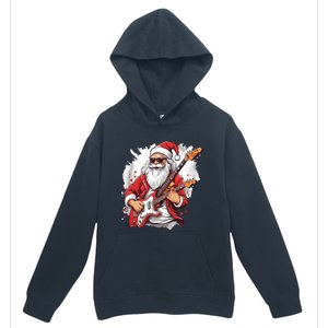 Christmas Heavy Metal Rock And Roll Electric Guitar Xmas Santa Gift Urban Pullover Hoodie