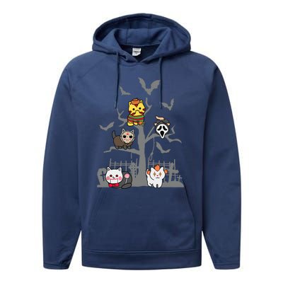 Cat Horror Movies Lazy Halloween Costume For Feline Lovers Performance Fleece Hoodie