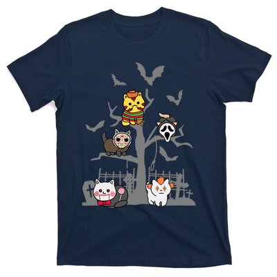 Cat Horror Movies Lazy Halloween Costume For Feline Lovers T-Shirt