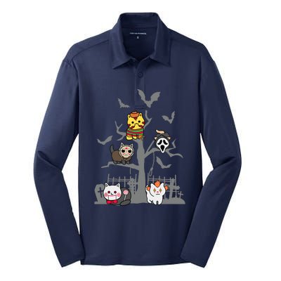 Cat Horror Movies Lazy Halloween Costume For Feline Lovers Silk Touch Performance Long Sleeve Polo