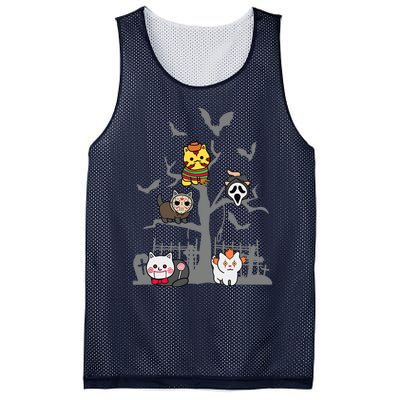 Cat Horror Movies Lazy Halloween Costume For Feline Lovers Mesh Reversible Basketball Jersey Tank