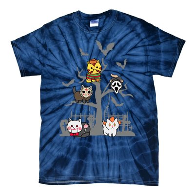 Cat Horror Movies Lazy Halloween Costume For Feline Lovers Tie-Dye T-Shirt