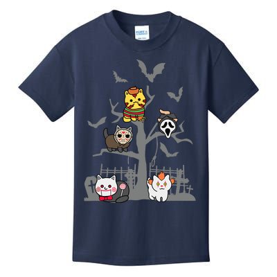 Cat Horror Movies Lazy Halloween Costume For Feline Lovers Kids T-Shirt