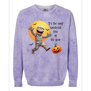 Cute Halloween Mummy Most Wonderful Time Of The Year Colorblast Crewneck Sweatshirt