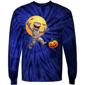 Cute Halloween Mummy Most Wonderful Time Of The Year Tie-Dye Long Sleeve Shirt