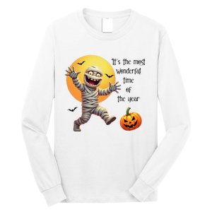 Cute Halloween Mummy Most Wonderful Time Of The Year Long Sleeve Shirt