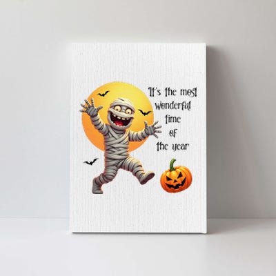 Cute Halloween Mummy Most Wonderful Time Of The Year Canvas