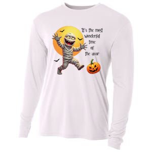 Cute Halloween Mummy Most Wonderful Time Of The Year Cooling Performance Long Sleeve Crew