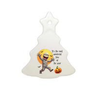 Cute Halloween Mummy Most Wonderful Time Of The Year Ceramic Tree Ornament