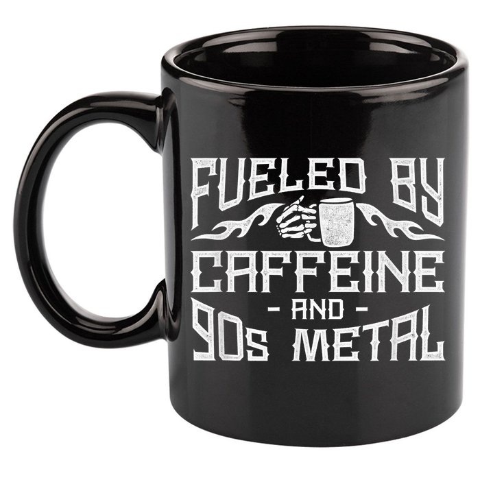 Coffee Heavy Metal Fueled By Caffeine And 90s Metal 11oz C Handle Ceramic Mug