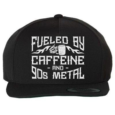 Coffee Heavy Metal Fueled By Caffeine And 90s Metal Wool Snapback Cap