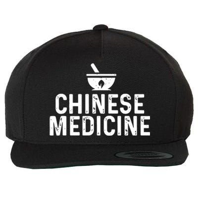 Chinese Herbal Medicine Wool Snapback Cap