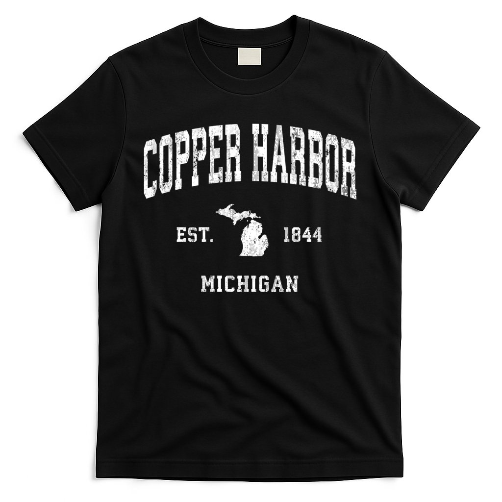 Copper Harbor Michigan Mi Vintage Athletic Sports T-Shirt