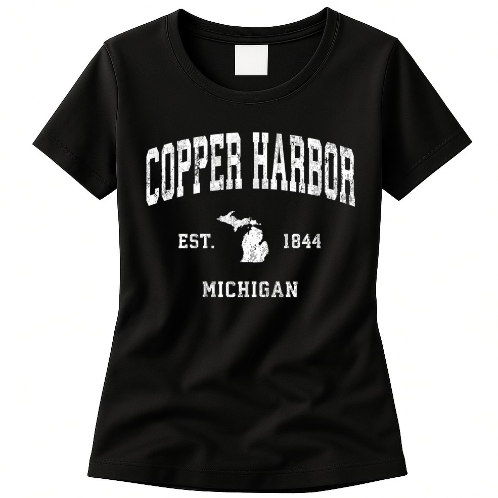 Copper Harbor Michigan Mi Vintage Athletic Sports Womens T-Shirt