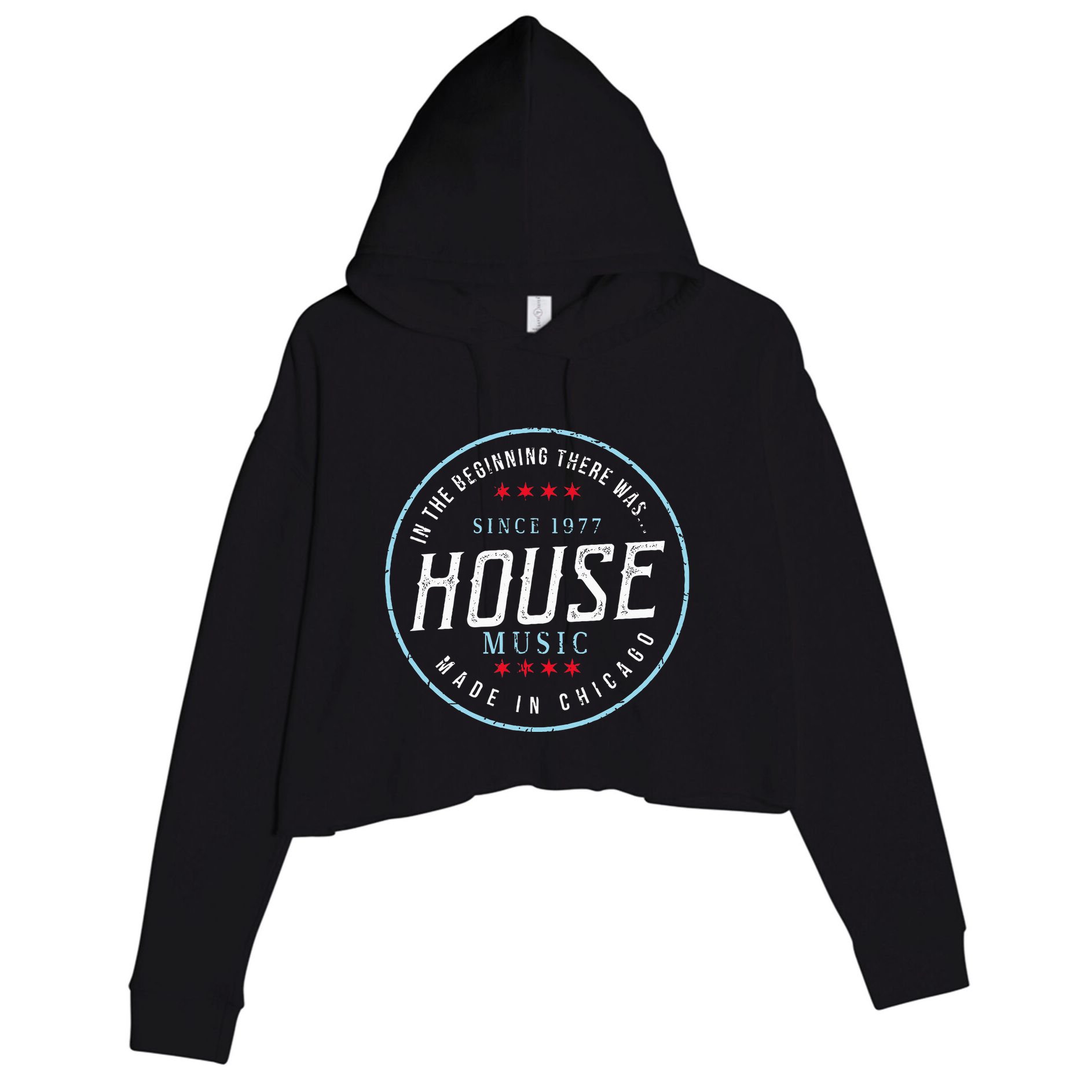 Chicago House Music Vintage Dj Edm Crop Fleece Hoodie