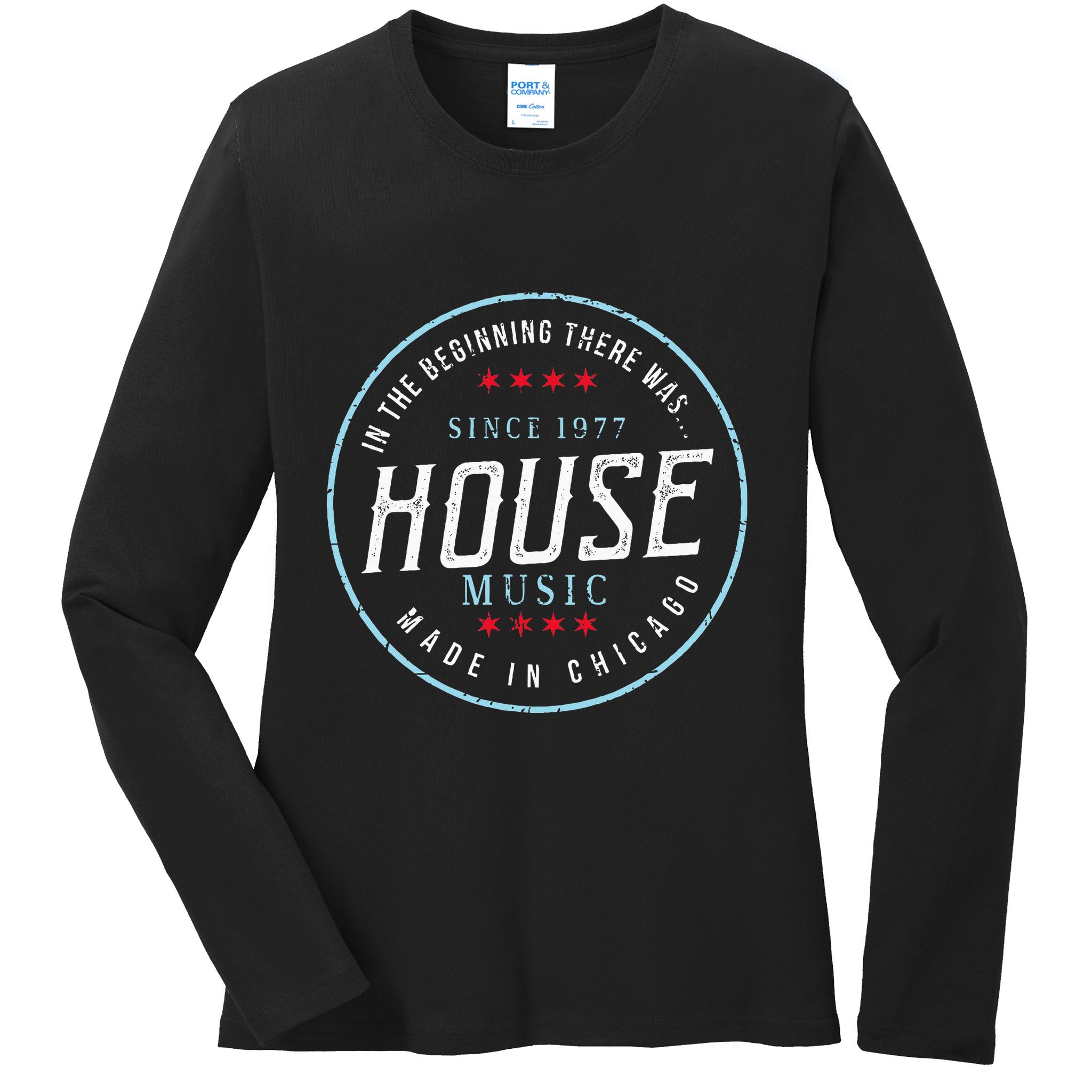 Chicago House Music Vintage Dj Edm Ladies Long Sleeve Shirt