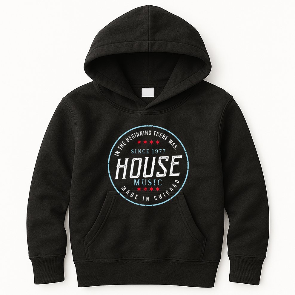 Chicago House Music Vintage Dj Edm Kids Hoodie