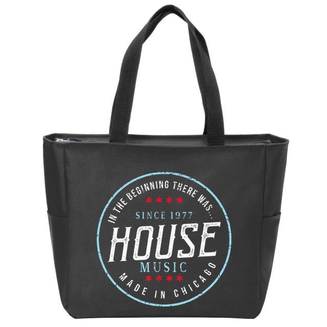 Chicago House Music Vintage Dj Edm Zip Tote Bag