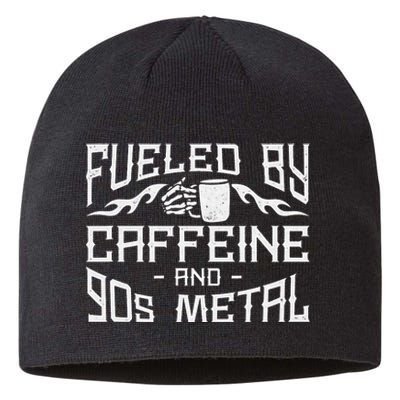 Coffee Heavy Metal Fueled By Caffeine And 90s Metal Sustainable Beanie