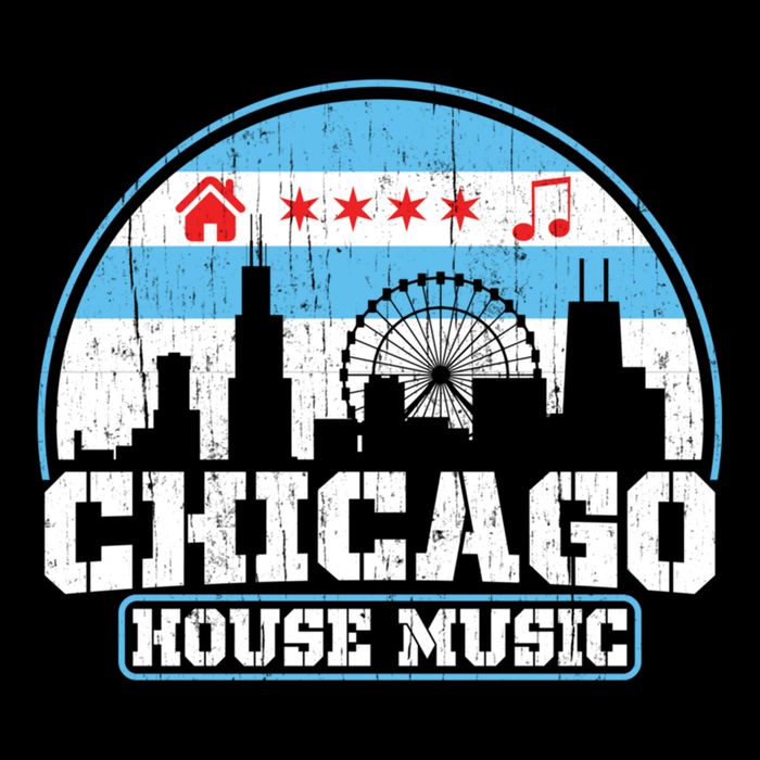 Chicago House Music Vintage Skyline Dj Gift Bucket Hat
