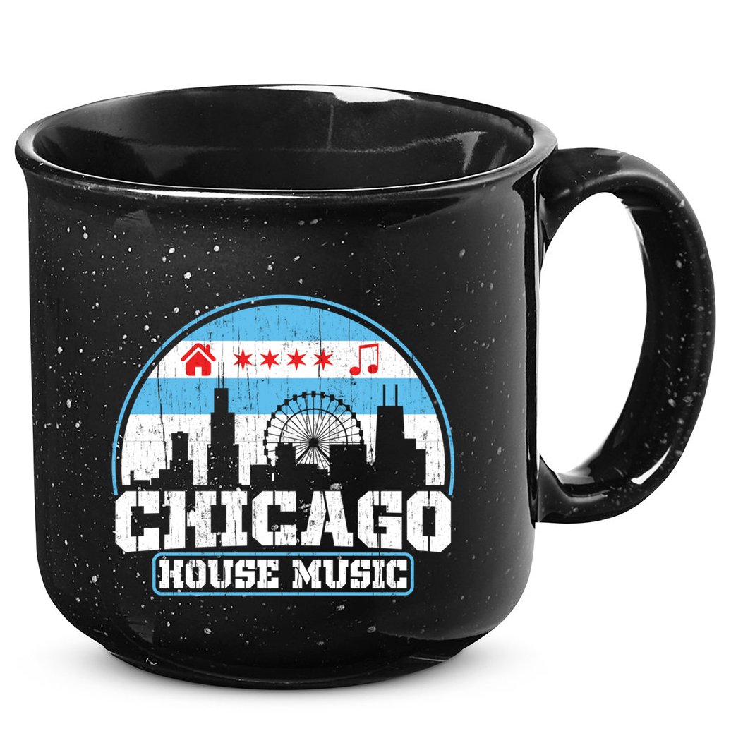 Chicago House Music Vintage Skyline Dj Gift 15oz Campfire Ceramic Mug