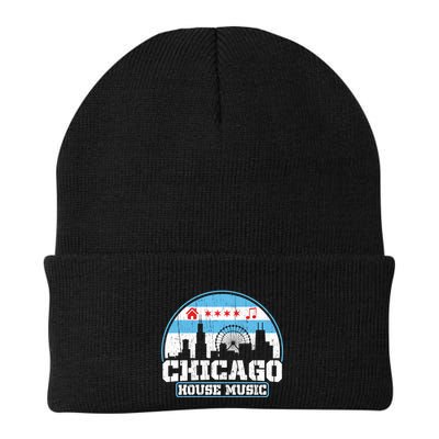 Chicago House Music Vintage Skyline Dj Gift Beanie