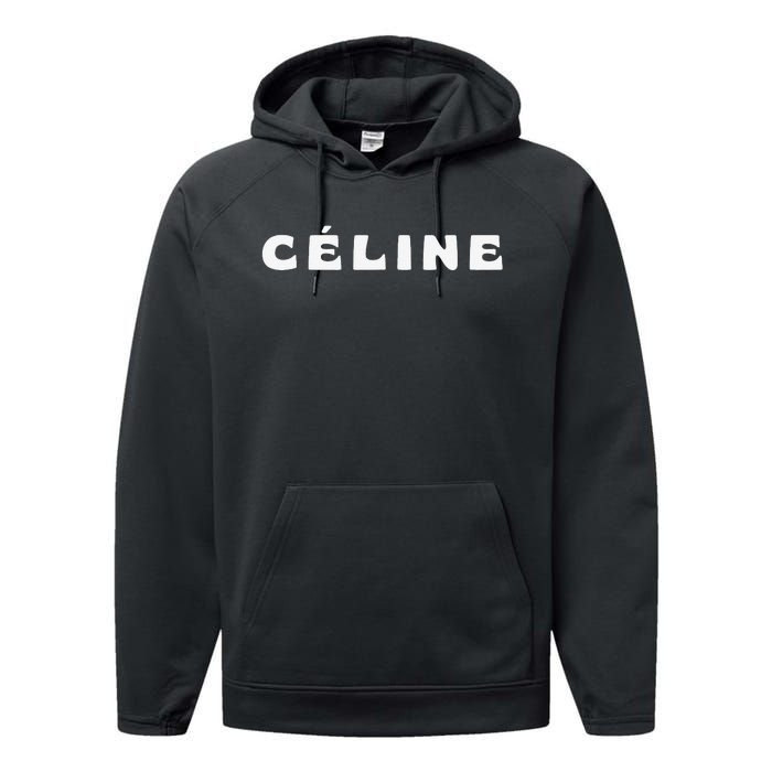 Céline Hello My Name Is Name Tag First Name Performance Fleece Hoodie