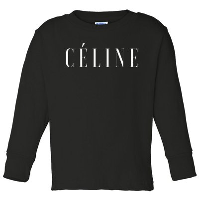 Céline Hello My Name Is Name Tag First Name Toddler Long Sleeve Shirt