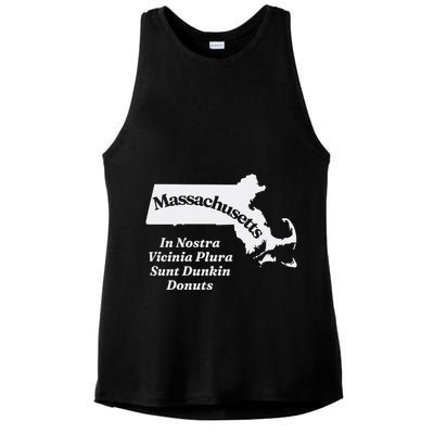 Click Hole Massachusetts In Nostra Vicinia Plura Sunt Dunkin Donuts Ladies PosiCharge Tri-Blend Wicking Tank
